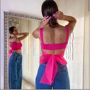 COPY - ZARA Tied Organza Crop Top
